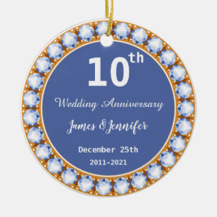 10e Jubileum diamant Keramisch Ornament