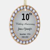 10e Jubileum diamant Keramisch Ornament (Rechts)