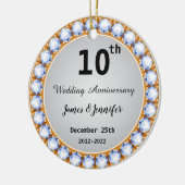 10e Jubileum diamant Keramisch Ornament (Links)