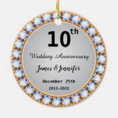 10e Jubileum diamant Keramisch Ornament (Achterkant)