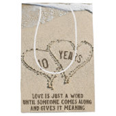 10e Jubileum  doorsnede Gemiddelde Gift Bag Medium Cadeauzakje (Voorkant)