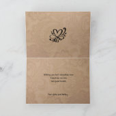 10e Jubileum  Elegant Bloemen Zwart Kaart (Binnen)