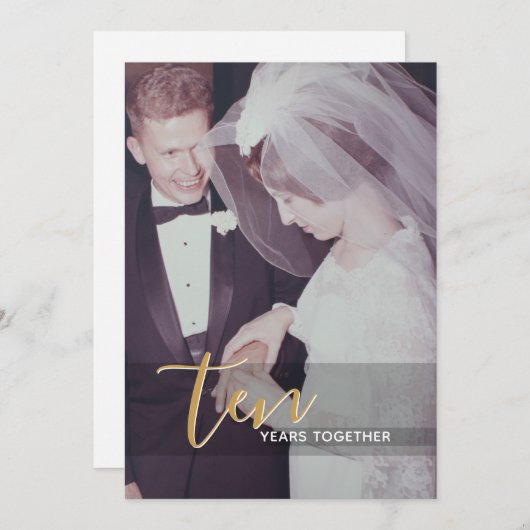 10e Jubileum en fotouitnodiging Kaart (Voorkant / Achterkant)