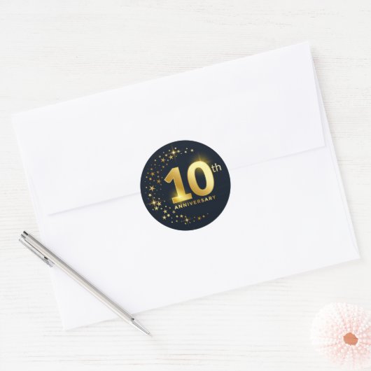 10e Jubileum-envelopzegel Ronde Sticker (Envelop)