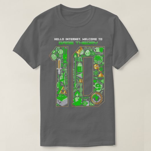 10e Jubileum gamertheorie T-shirt (Design voorkant)