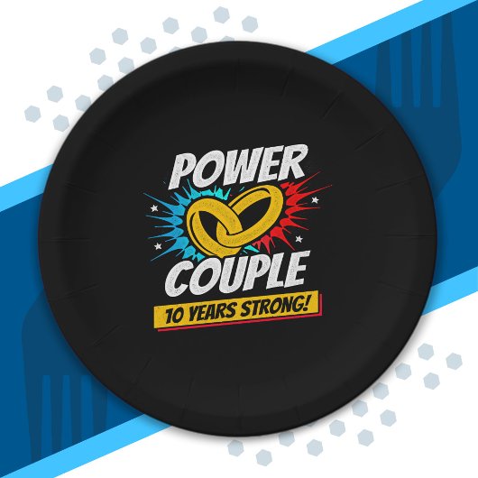 10e Jubileum gehuwde paren 10 jaar sterk Papieren Bordje