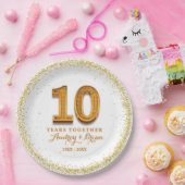 10e Jubileum gepersonaliseerd Papieren Bordje (Feest)