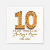 10e Jubileum gepersonaliseerd Servet (Voorkant)