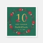 10e Jubileum gepersonaliseerde kerstservetten Servet (Voorkant)