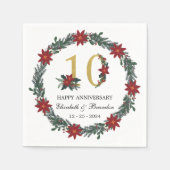 10e Jubileum gepersonaliseerde kerstservetten Servet (Voorkant)