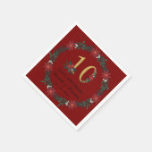 10e Jubileum gepersonaliseerde kerstservetten Servet (Hoek)