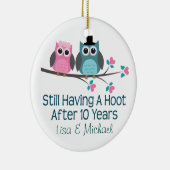 10e Jubileum - Gepersonaliseerde ovendrukstellen C Keramisch Ornament (Rechts)