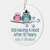 10e Jubileum - Gepersonaliseerde ovendrukstellen C Keramisch Ornament (Links)