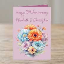 10e Jubileum gerbera bloemen lavendel