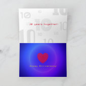 10e Jubileum Gevouwen Wenskaart Kaart (Binnen)