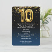 10e Jubileum Gold Balloons Confetti Kaart (Staand voorkant)