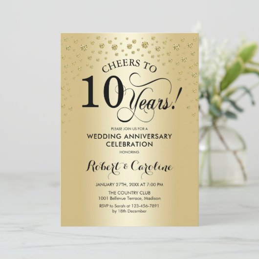 10e Jubileum - Gold Black Kaart (Staand voorkant)