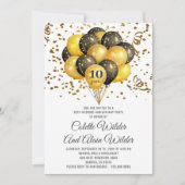 10e Jubileum Gold en zwart op wit Kaart (Voorkant)