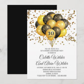 10e Jubileum Gold en zwart op wit Kaart (Voorkant / Achterkant)