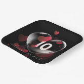 10e Jubileum hartbrok met rood hart Papieren Bordje (Gebogen)