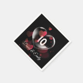 10e Jubileum hartbrok met rood hart Servet (Hoek)