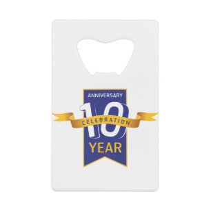 10e Jubileum jaar feestdag Creditkaart Flessenopener