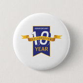 10e Jubileum jaar feestdag Ronde Button 5,7 Cm (Voorkant)