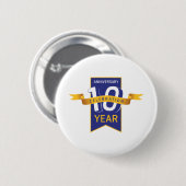 10e Jubileum jaar feestdag Ronde Button 5,7 Cm (Voorkant /achterkant)