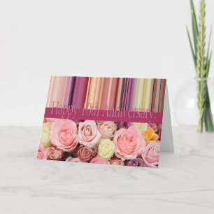 10e Jubileum-kaart voor bruiloft - rozen stripe pa Kaart