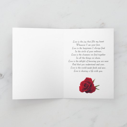 10e Jubileum kaart voor man met een rode roos (Binnen)