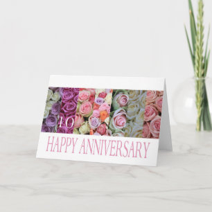 10e Jubileum kaartpastel voor rozen Kaart