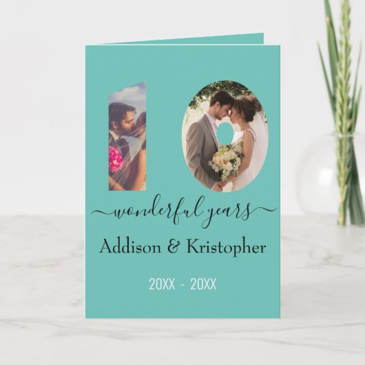 10e Jubileum Love Forever Photo Template Kaart (Voorkant)