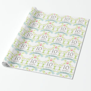 10e Jubileum Love Heart Gift Wrap Cadeaupapier