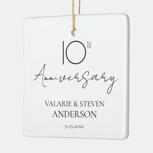 10e Jubileum minimaal Keramisch Ornament (Links)