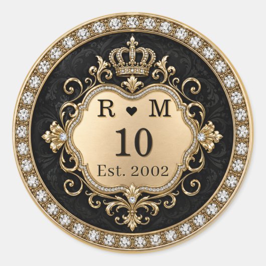 10e jubileum Monogram gouden zegel (Voorkant)