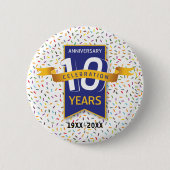 10e JUBILEUM ontwerp Ronde Button 5,7 Cm (Voorkant)