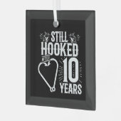 10e Jubileum paren gehuwd 10 jaar Glas Ornament (Voorkant links)