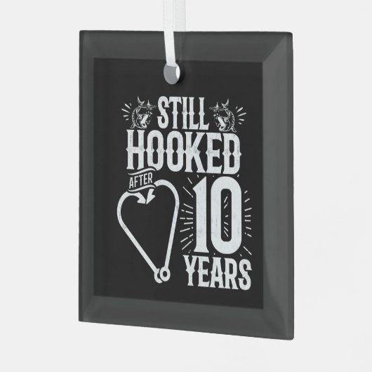 10e Jubileum paren gehuwd 10 jaar Glas Ornament (Voorkant links)