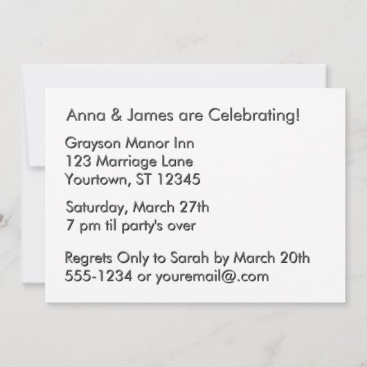 10e Jubileum Partij 10 jaar samen Kaart (Achterkant)