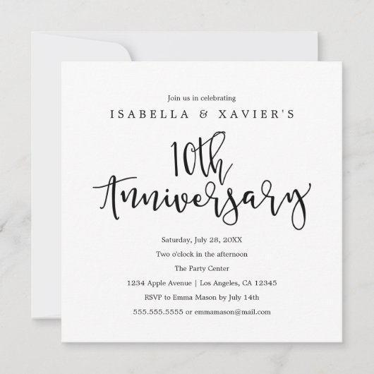 10e Jubileum | partijuitnodiging Kaart (Voorkant)