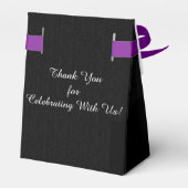 10e Jubileum Party, zwart & wit strepen Bedankdoosjes (Achterkant)