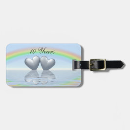 10e Jubileum Tin Hearts Bagagelabel