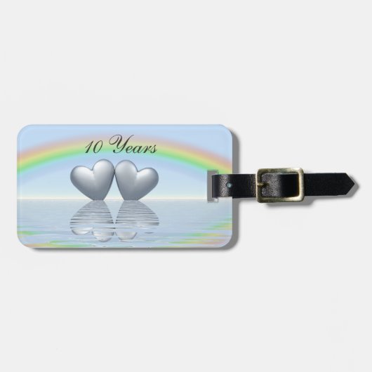 10e Jubileum Tin Hearts Bagagelabel (Voorkant horizontaal)