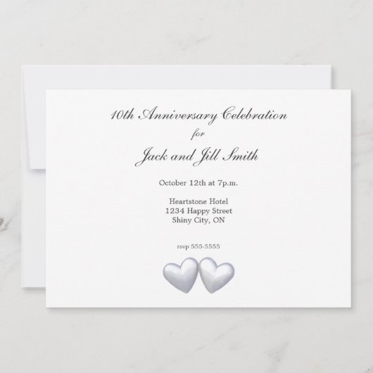 10e Jubileum Tin Hearts Kaart (Achterkant)