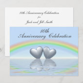 10e Jubileum Tin Hearts Kaart (Voorkant / Achterkant)