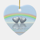 10e Jubileum Tin Hearts Keramisch Ornament (Achterkant)