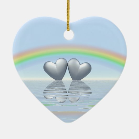 10e Jubileum Tin Hearts Keramisch Ornament (Achterkant)