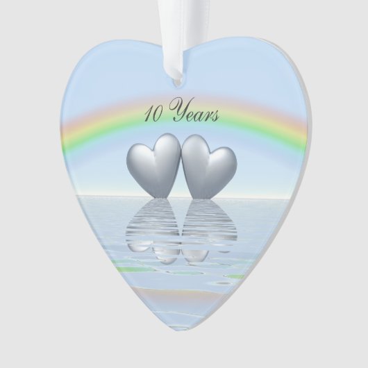10e Jubileum Tin Hearts Ornament (voorkant)