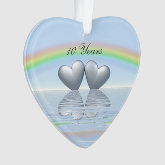 10e Jubileum Tin Hearts Ornament (voorkant)