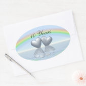 10e Jubileum Tin Hearts Ovale Sticker (Envelop)